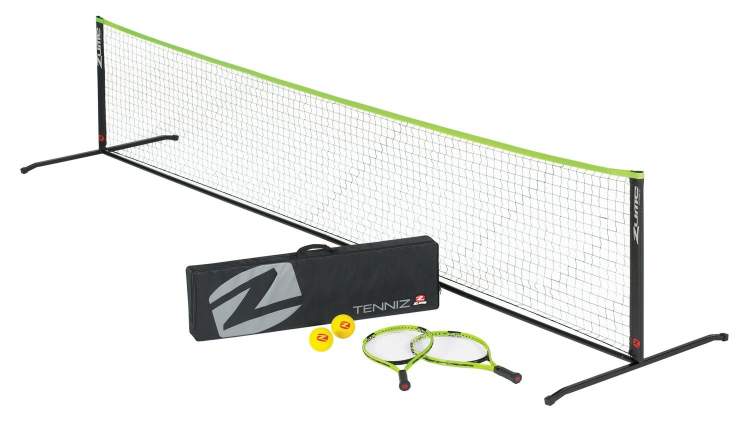 Складной комплект для игры в большой теннис (2 ракетки, 2 мяча, сетка) Zume Games