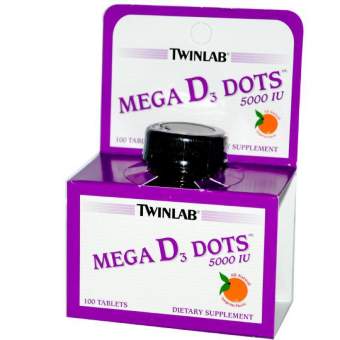 Twinlab Vitamin Mega D3 5000 IU 100 dots